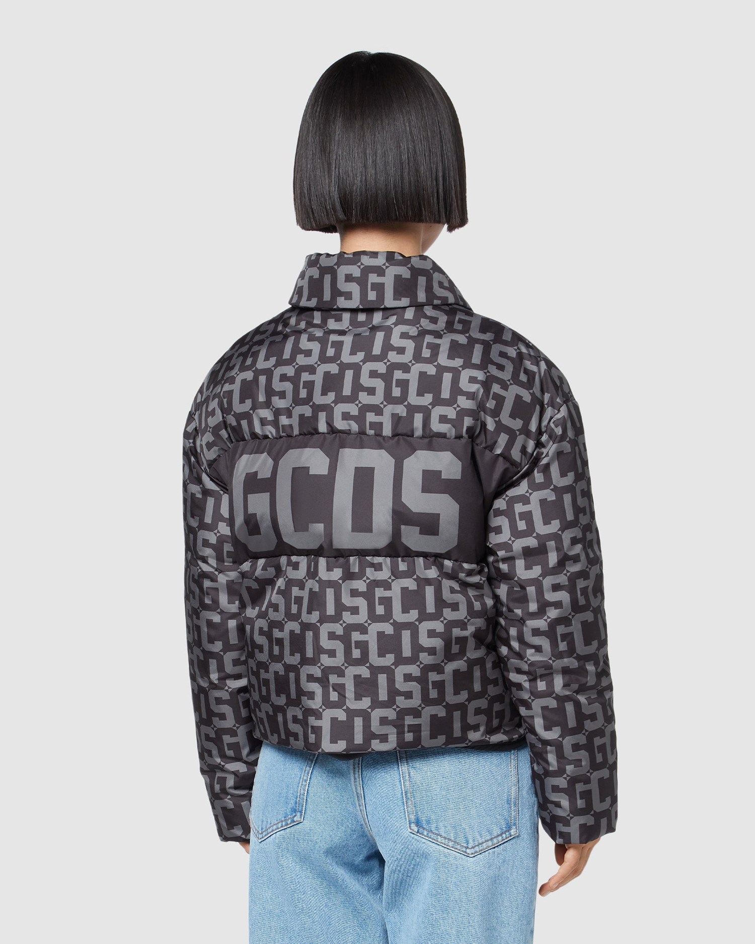 Vestes GCDS Monogram Puffer Jacket Femme Noir | 241936-ODN