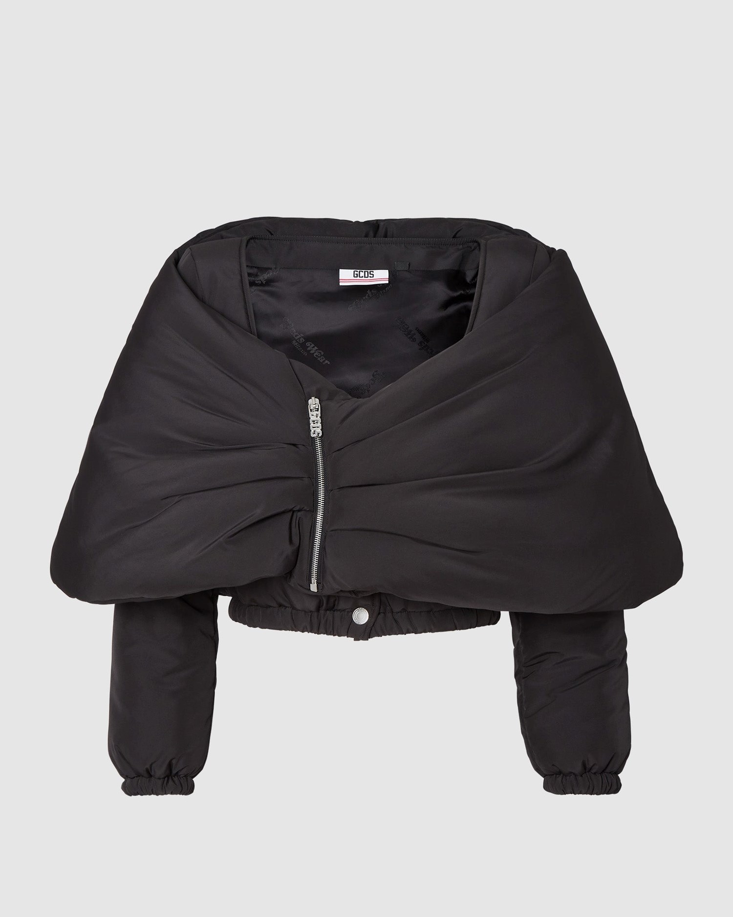 Vestes GCDS Nylon Over Rembourré Shawl Femme Noir | 830691-EMB
