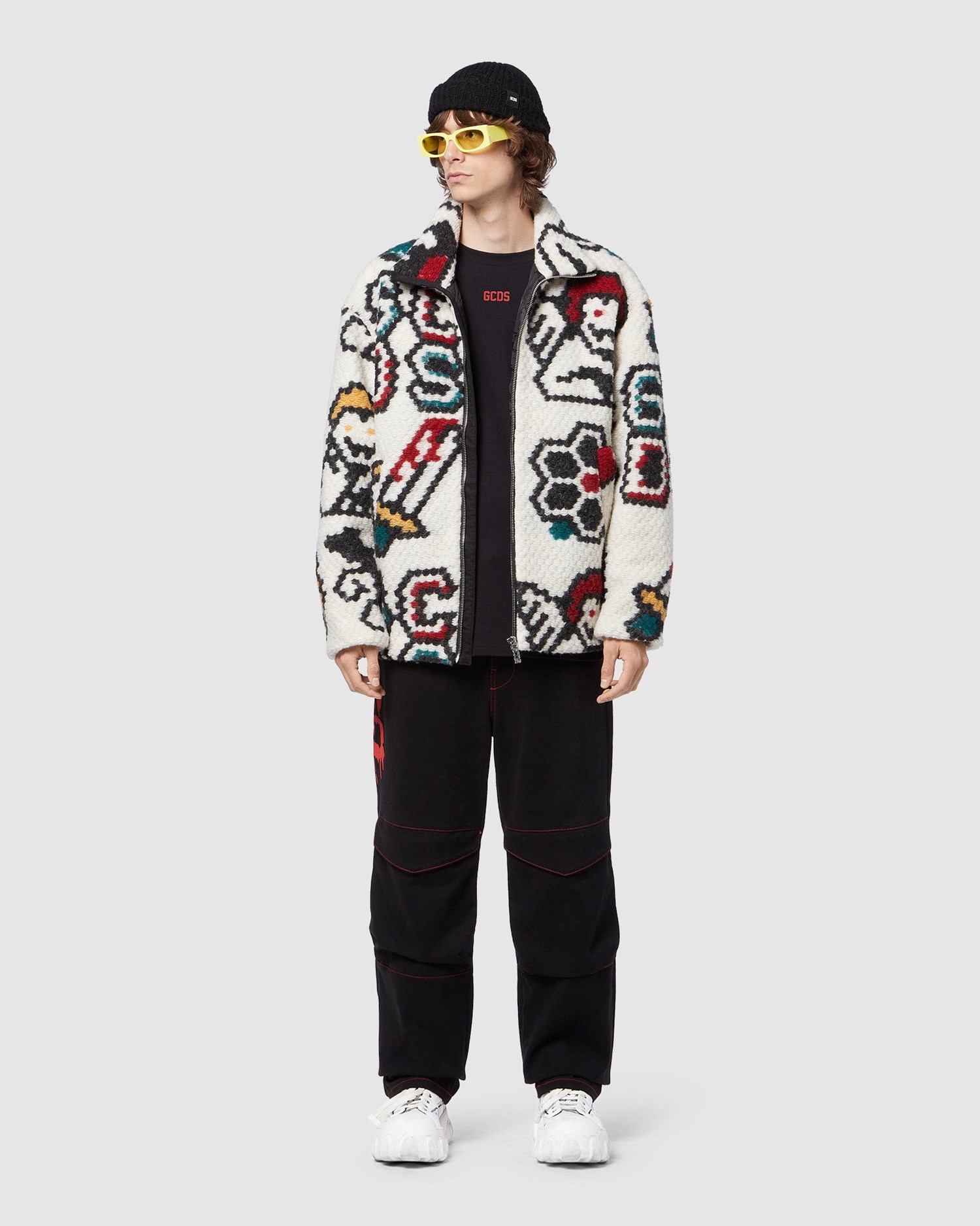 Vestes GCDS Plush Laine Blend Jacket Homme Multicolore | 769210-CPY